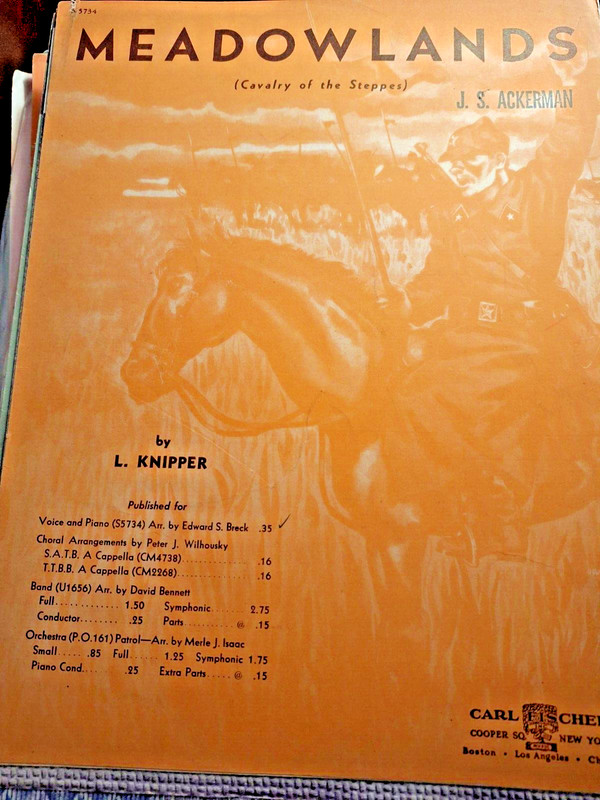 "Meadowlands," by L Knipper; Arr. Breck; Eng: Mattullath; Russian: Gusav  (1944)