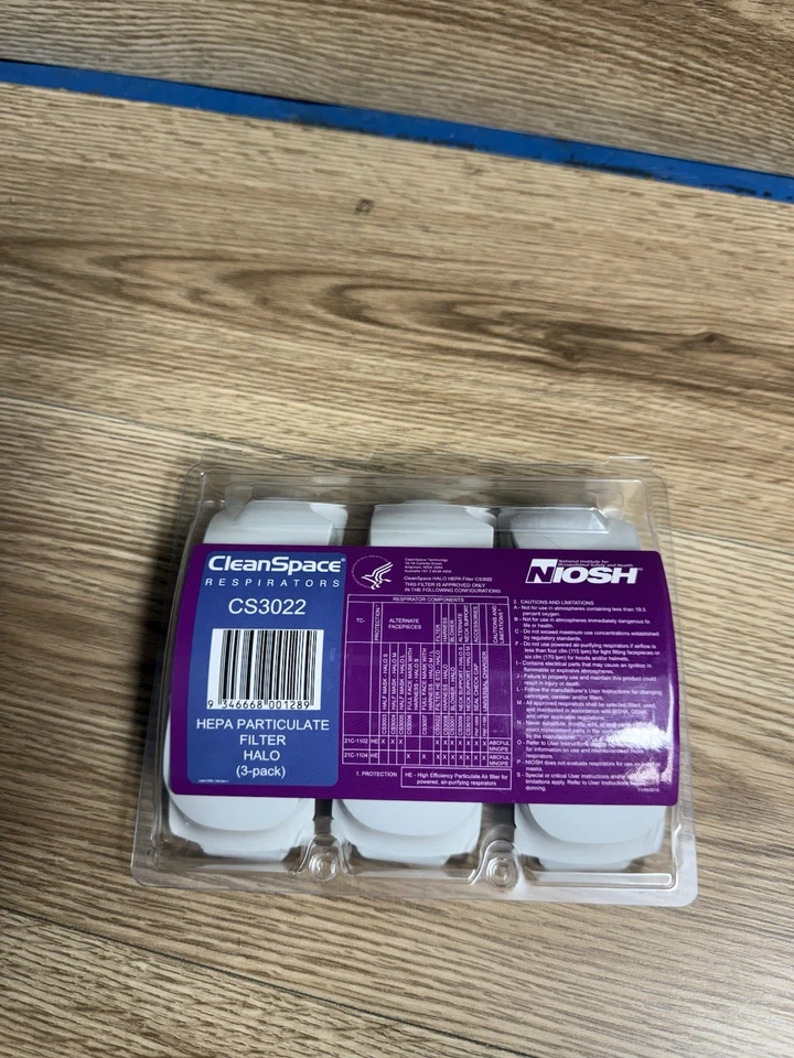 CleanSpace Respirators CS3022 HEPA Particulate Filter Halo (3-pack) ~New - Image 4 of 4