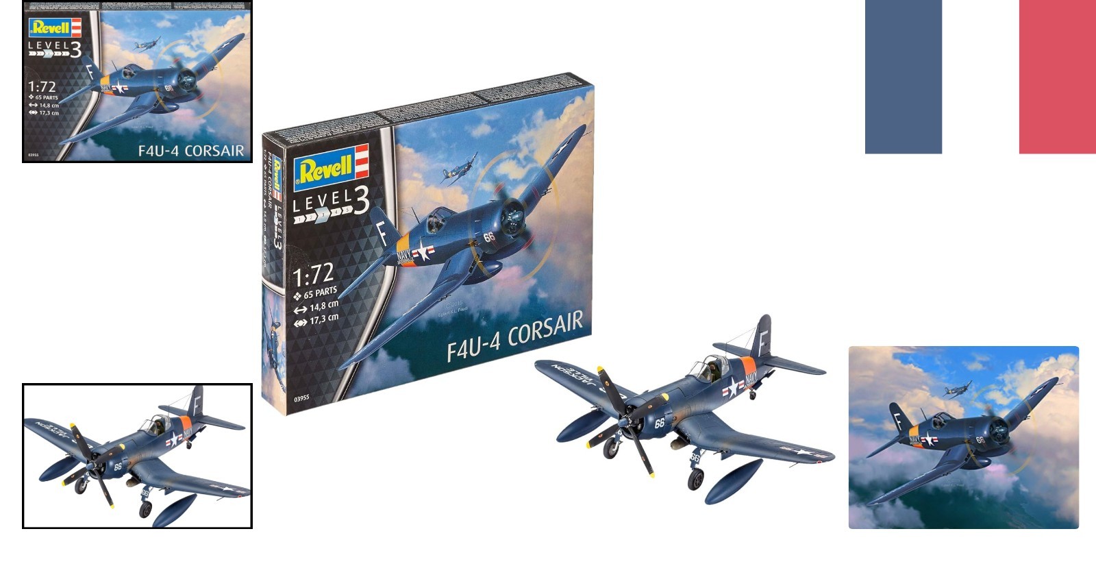 Kit F4U-4 Corsair Revell 1:72, idéal pour perfectionner vos techniques d'assemblage