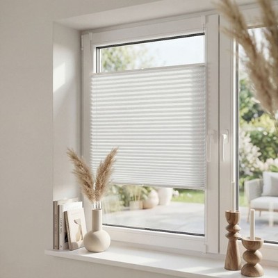 Plissee Rollo Verdunklung ohne Bohren Fenster Tür Klemmfix Faltrollo Faltstore