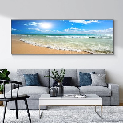 Landscape Canvas Paintings Natural Beach Sky Clouds Sunset Sea Poster Home Decor