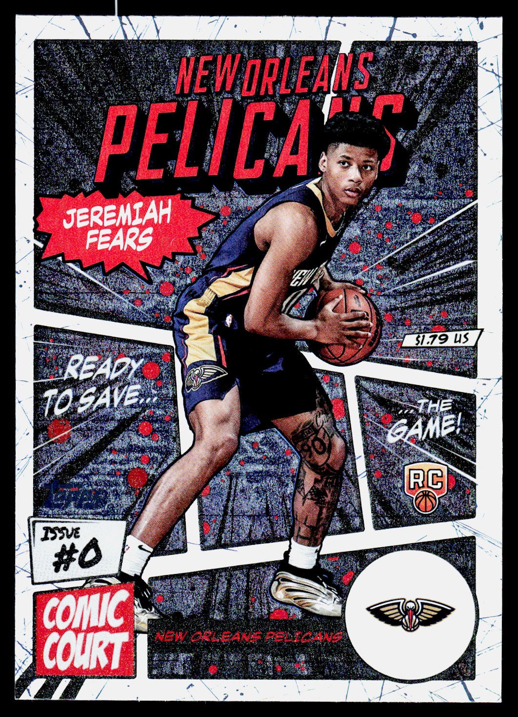 Jeremiah Fears 2025-26 Topps Comic Court New Orleans Pelicans