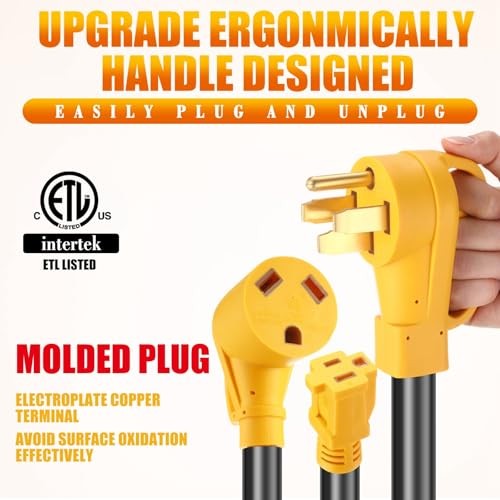 Kanayu RV Y Adapter Power Cord Compatible with NEMA 50 14-50P to TT-30R & 5-15R