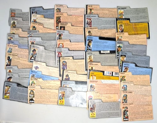 GI JOE ARAH Action Figure File Cards 50 Total 1980's 1990's Vintage G.I. Lot #3