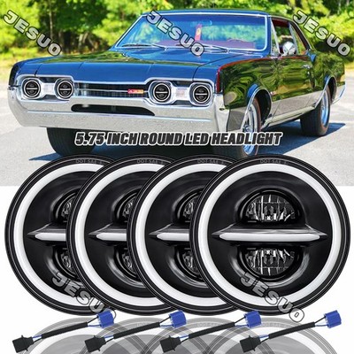 4PCS 5 3/4'' 5.75 LED Headlights HI/LO for Oldsmobile 442 98 F85 Cutlass 4X White