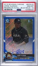 2018 Bowman Chrome Prospect HTA Blue Mojo Refractor Jorge Guzman PSA 10 Auto 0c2