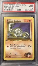 Carta Pokemon TCG Brock's Geodude 68/132 Gym Challenge Vintage Inglese PSA9
