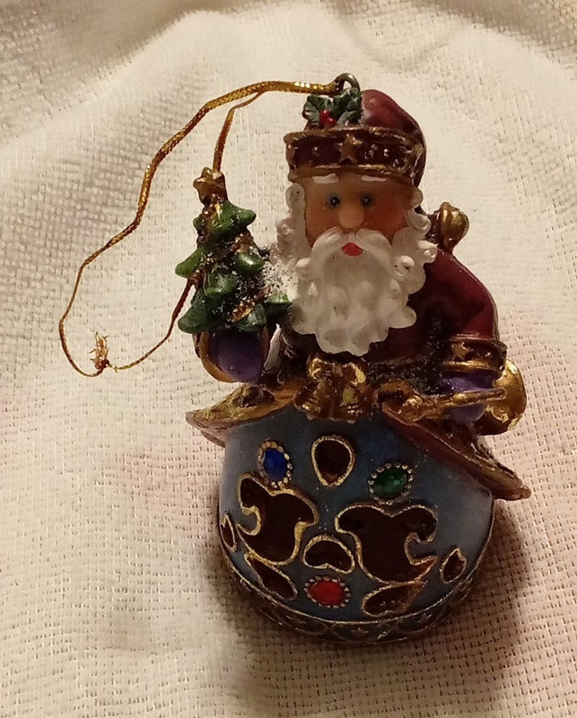 Santa Claus Christmas Metal Ornament Multicolor Hanging Decorative w/ String