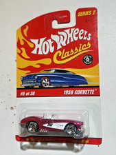 Hot Wheels Classics 58 Chevy Corvette Chartreuse Pink Spectraflame Series 2