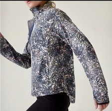 Athleta Full Zip Track Athletic Jacket in Kinemic abstract multi print