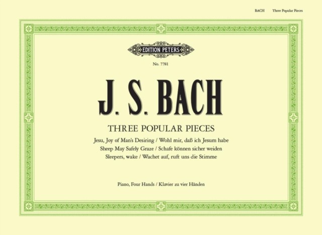 3 Popular Pieces from Cantatas BWV 140, 147, 208, Johann Sebastian Bach, Piano - Image 2