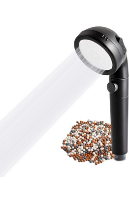 #ad Stonestream EcoPower High Pressure Matte Black Shower Mineral Stones Showerhead $28.49