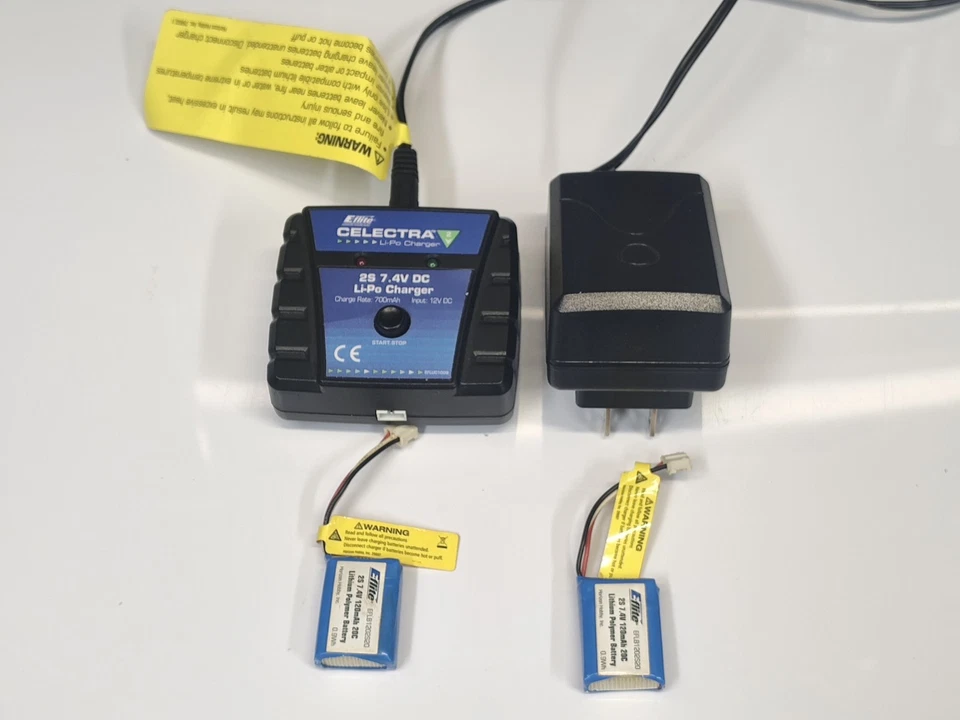 E-flite Celectra 2S 7.4V DC Li-Po Charger EFLUC1009 Clean! + (2) Eflite 2S 120ma - Image 2 of 4