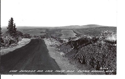RPPC Real Photo Postcard Michigan Copper Harbor Lake Superior & Fanny Hooe