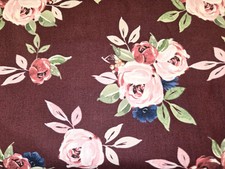 LINED WINDOW VALANCE CURTAIN 42 X 15 SPRING FLORAL ROSES COTTAGE CHIC