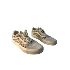 Vans Old Skool Floral Cream Suede Womens 5.5 Skate Shoe 500714 Digi Garden Poppy