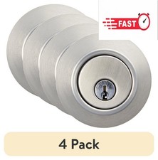 Hyper Tough Keyed Entry Single Cylinder Deadbolt, 4-Pack, Stainless Steel