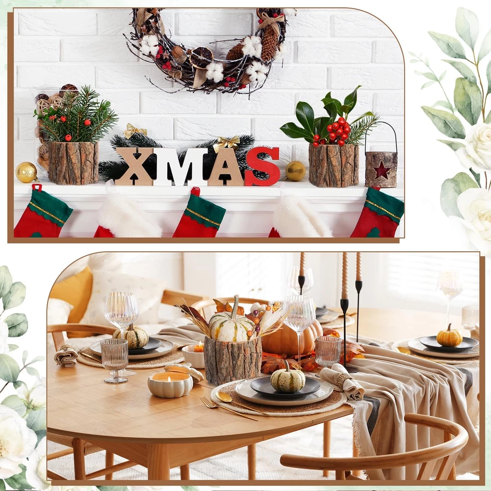 12 Pcs Wooden Vase for Centerpieces Christmas Table Decor Wooden Flower Vase ... - Image 4 of 4