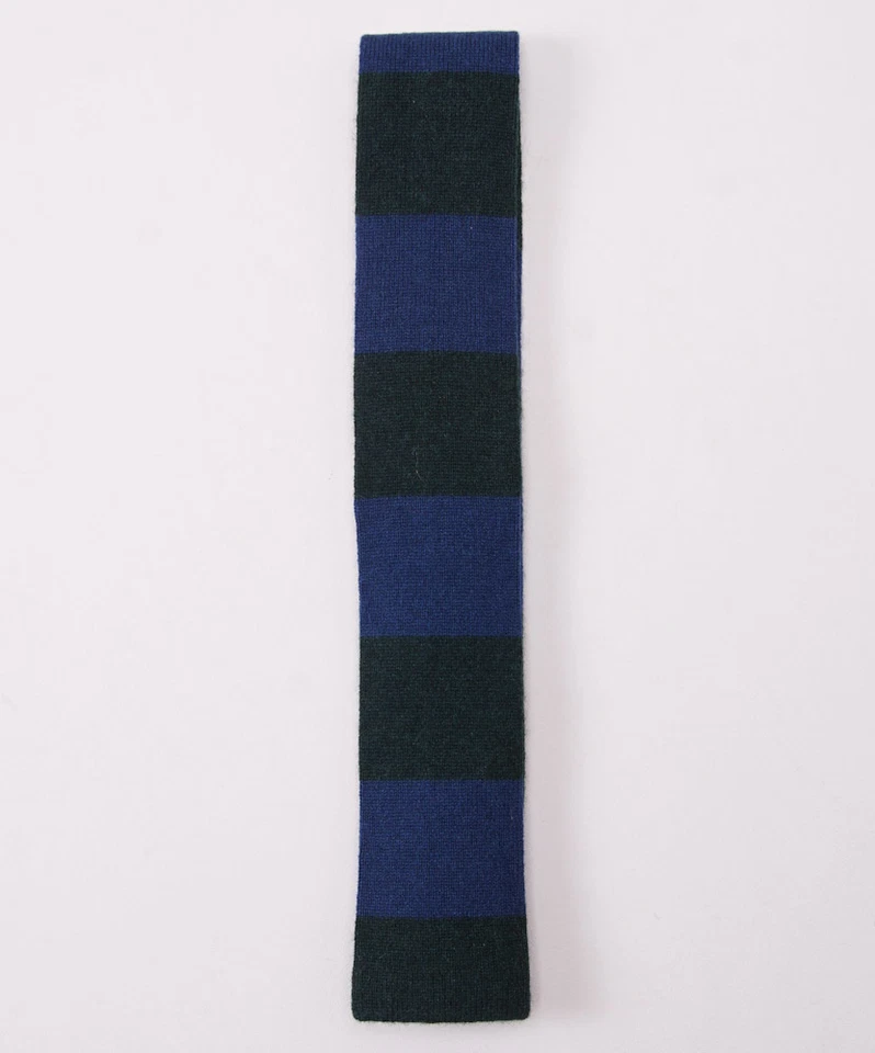 Corbata tejida 100 % cachemir a rayas verde oscuro-azul Luciano Barbera nueva con etiquetas $235 Foto 2 de 4
