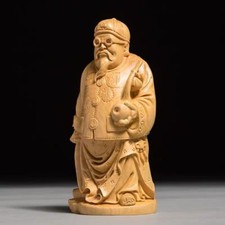 Boxwood Carving Big Shopkeeper Hand Piece Landlord Home Decoration Ornament