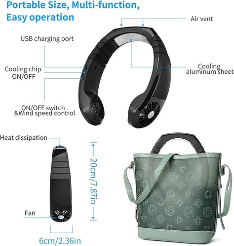 Comfortable Wearable Neck Air Conditioner - Perfect for Travel & Outdoor Fun - Picture 8 of 10