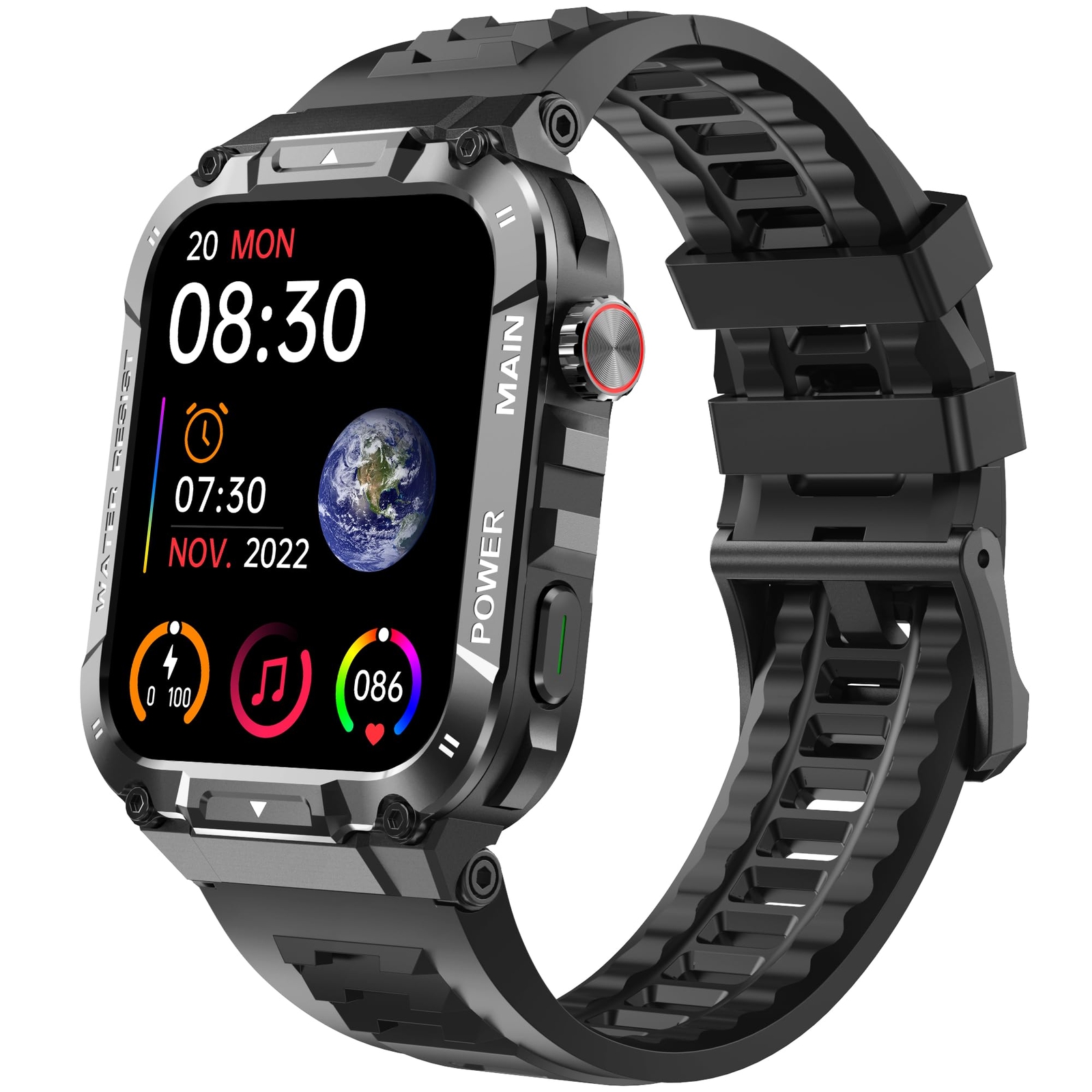 Hvlgmrc Military Smart Watch for Men 1.96 Inches Outdoor Sports Smartwatch wi...