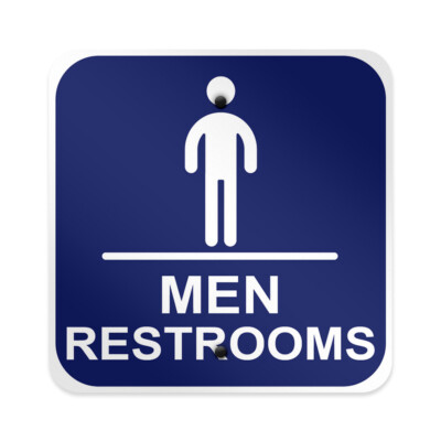 Aluminum Square Metal Sign Restroom Style C Weatherproof Street