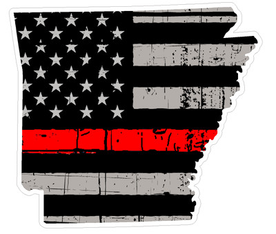 15cm Auto-Aufkleber Sticker Decal Arkansas State Staat USA Rot Red-Line D197