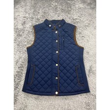 The Royal Standard Vest Woman Medium Blue Quilted Puffer Jacket Satin Lined Coat