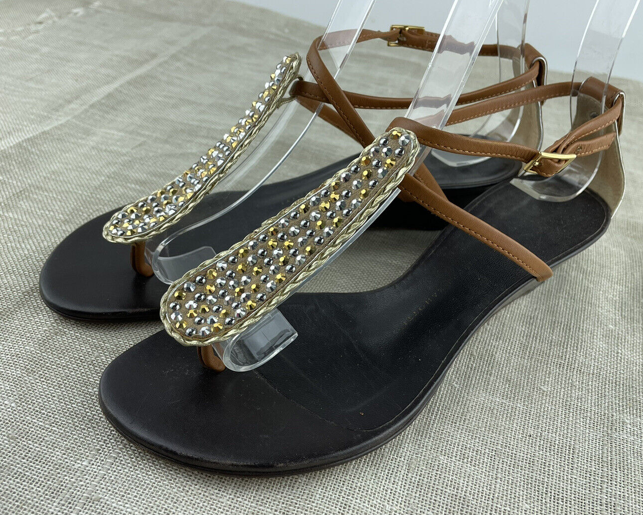 AUTHENTIC Giuseppe Zanotti Flat Brown Crystal 35 1/2 | eBay