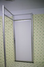 OCTANORM Octaquick Kabinen Tür mit Stoff Füllung, Schloss, Bodendistanzleiste...