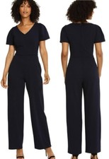 Maggy London V-neck Short Sleeve Jumpsuit Women  s Size 4 NWT