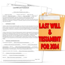 SALE 2024 Last Will and Testament Kit: Blank Legal Last Will Testament Forms.