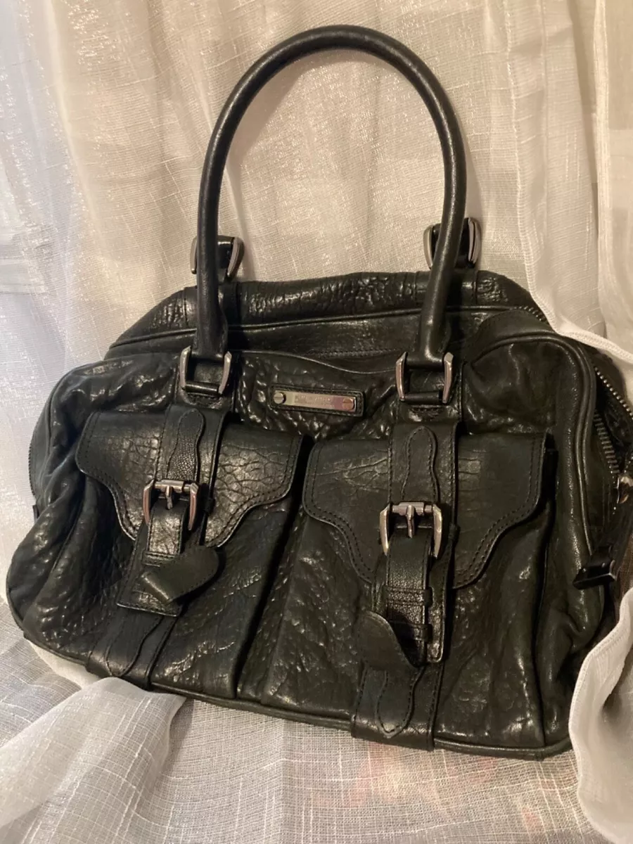 Vintage Burberry Handbag - Black Leather Shoulder Handbag