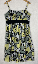 Scarlet Dress Womens 14 Yellow Black Gray Geo Empire Pleated Summer Office Work