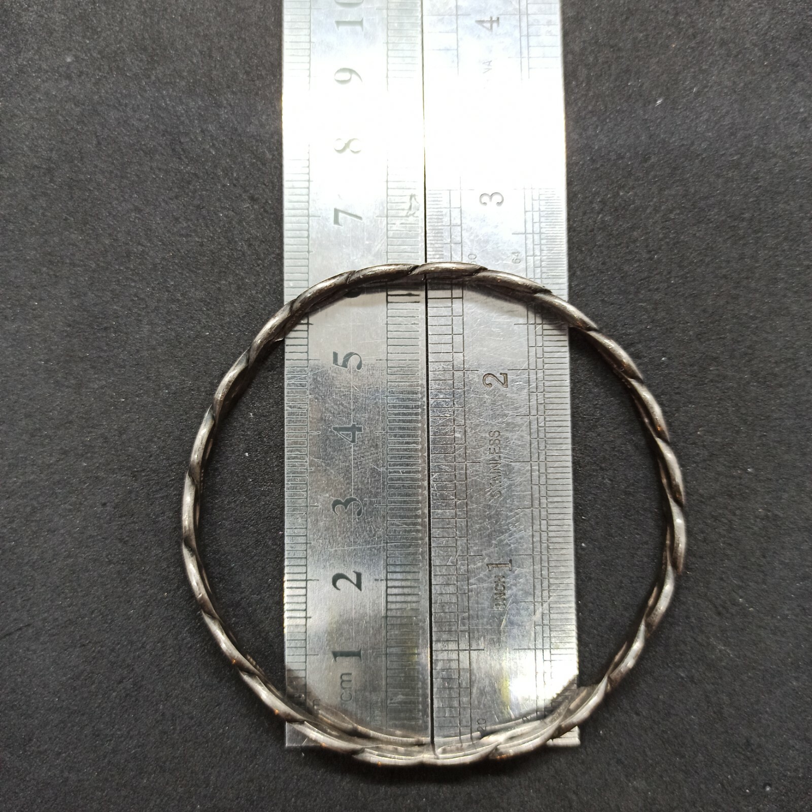 Vintage Bangle Infinity Bracelet Braided Solid St… - image 9