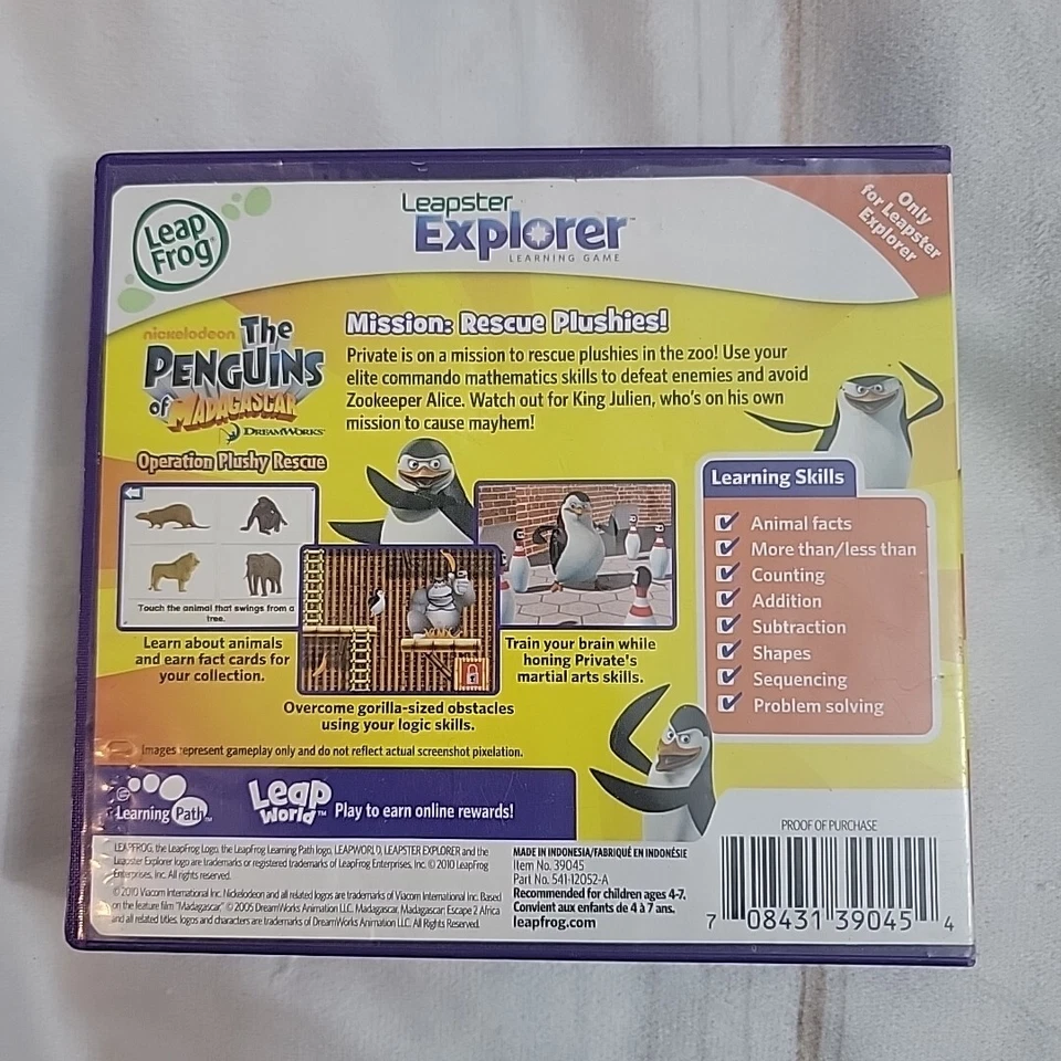 Leap Frog Leapster Explorer Games Disney Princess & Tangled Penguins Madagascar - Image 3 of 4