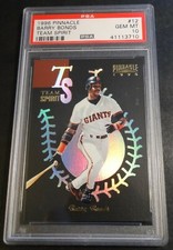 RARE BARRY BONDS 1996 PINNACLE TEAM SPIRIT REFRACTOR #12 PSA 10 GIANTS POP 1