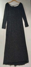 Vintage 90s Y2K Scott McClintock US sz 12 Black Glitter Party Dress Gown Stretch