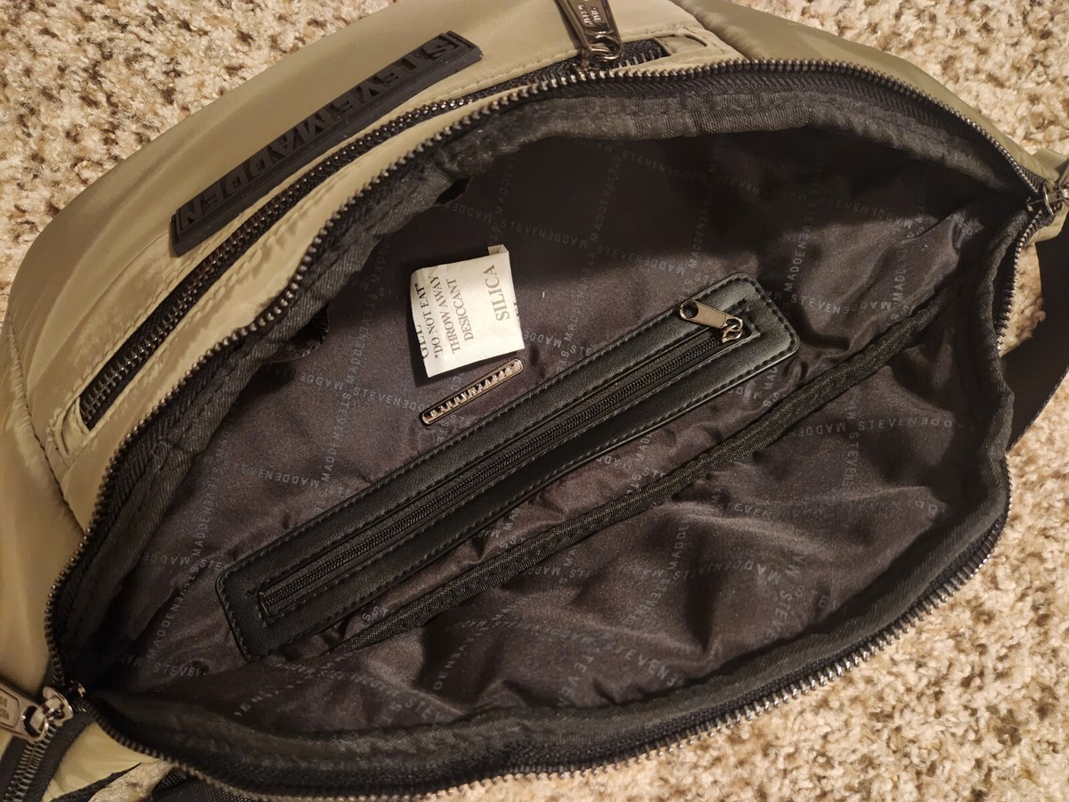 Steve Madden Travel Fanny Pack Sling Olive Large Sz Nylon DT623630 