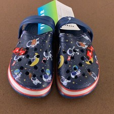 VIYEAR Kids US Shoe Size 10.5 Navy Astronaut LED Light Up Clogs NWT