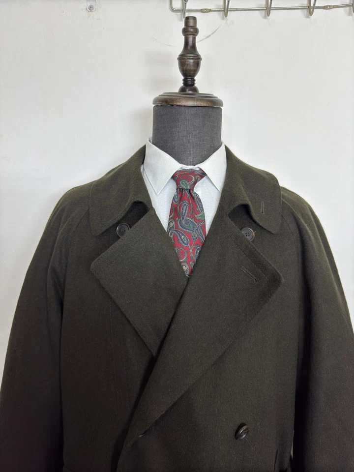 Vintage Double Breasted Bugatti Mens Classic belted RAGLAN OVERCOAT 46R 48R - Image 2 of 4