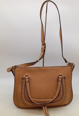 ✨ SOLE SOCIETY Tan Brown Dayla Satchel Purse Braided Shoulder Bag Crossbody  - Main Image