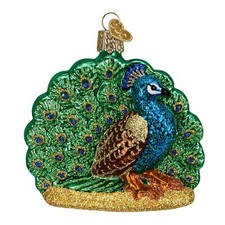 Old World Christmas Blown Glass Ornament, Proud Peacock