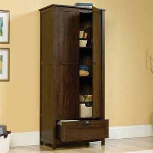 Rustic Walnut Finish Farmhouse Barn Storage Cabinet Large Tall