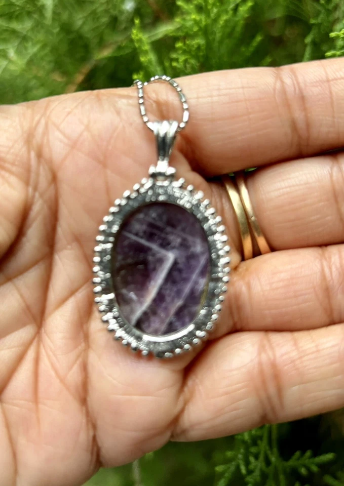 Medallón Colgante Moda Jade Amatista Lleno de Oro Blanco CADENA SURTIDA GRATIS #2 Foto 3 de 4