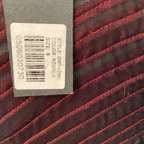 Alexandra Rosati Women’s Sz 8 Petite Red/Black Ribbon Mesh Full Zip Blouse NWT - Picture 12 of 13