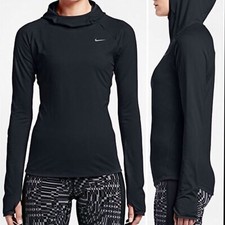 Nike Dri-Fit Element Fitted Running Athletic Hoodie Black Size XS