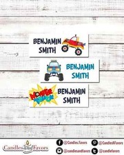 Monster Truck Name Label Name Labels Waterproof Vinyl School Supply Stickers