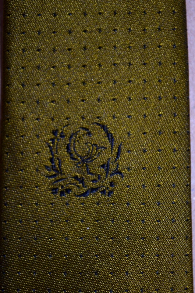 Corbata de Colección Años 60 Marrón Dorado Oliva Hoyuelos Lunares Corbata Delgada 53" x 2.5" Foto 4 de 4